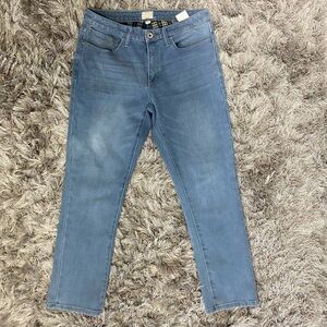 Weatherproof vintage men blue plaid flannel lined jeans pants. W10. L30. Used